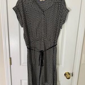 LOFT Black and White Patterned Dress